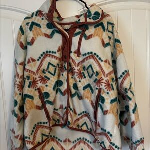 Buckle Multicolor Aztec Print Hoodie